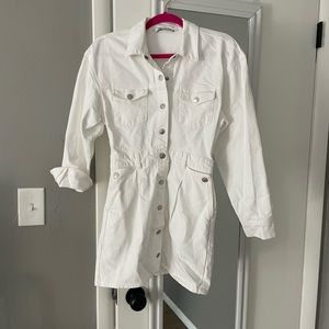 Zara white denim mini dress